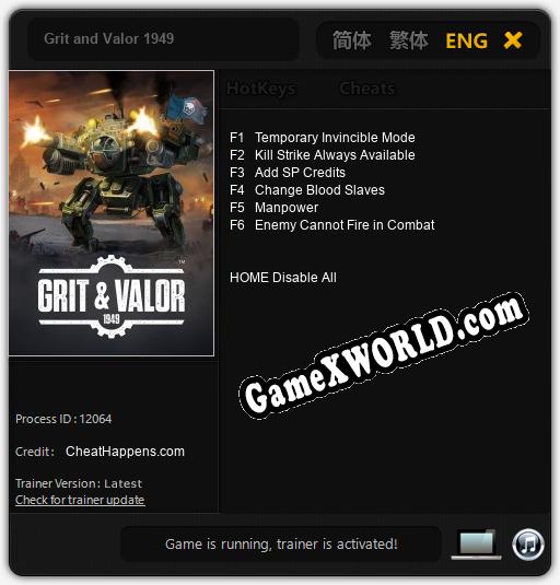 Grit and Valor 1949: Трейнер +6 [v1.8]
