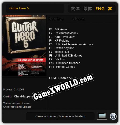 Guitar Hero 5: Трейнер +11 [v1.9]