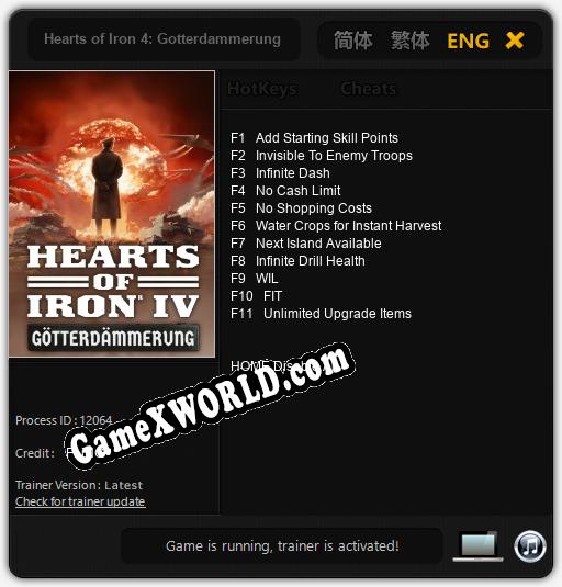 Hearts of Iron 4: Gotterdammerung: Читы, Трейнер +11 [FLiNG]