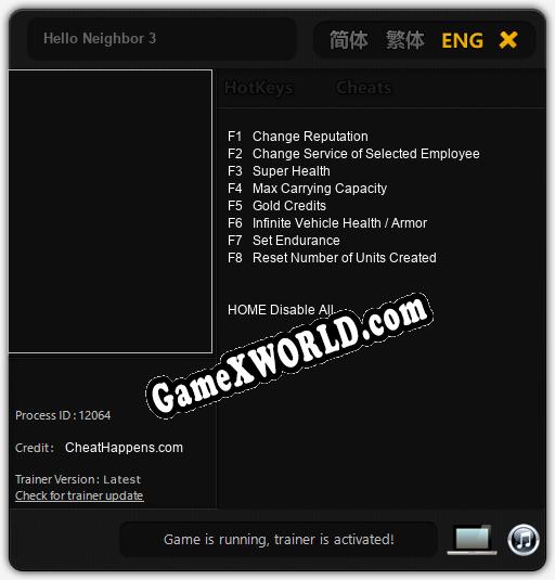 Трейнер для Hello Neighbor 3 [v1.0.4]