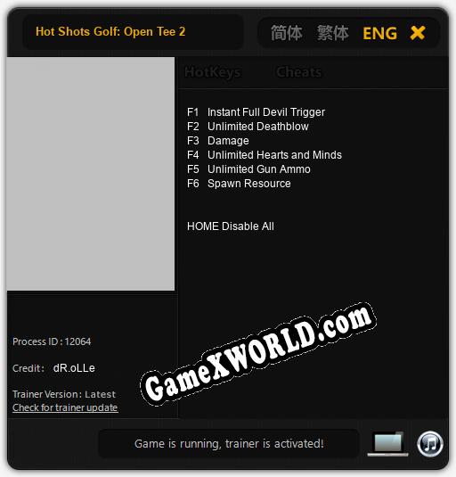 Трейнер для Hot Shots Golf: Open Tee 2 [v1.0.9]