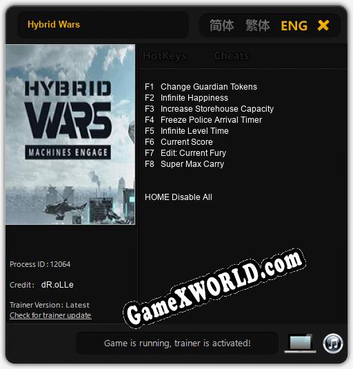 Трейнер для Hybrid Wars [v1.0.1]