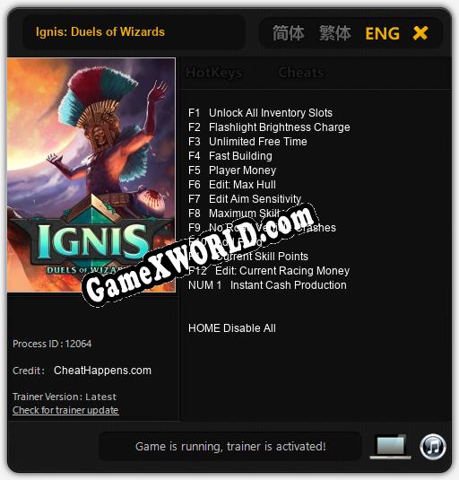 Трейнер для Ignis: Duels of Wizards [v1.0.4]