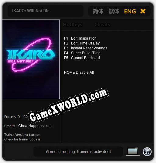 IKARO: Will Not Die: ТРЕЙНЕР И ЧИТЫ (V1.0.27)