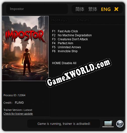 Трейнер для Impostor [v1.0.9]