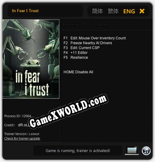 In Fear I Trust: Читы, Трейнер +5 [dR.oLLe]