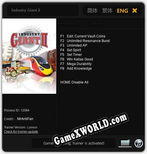 Трейнер для Industry Giant 2 [v1.0.5]