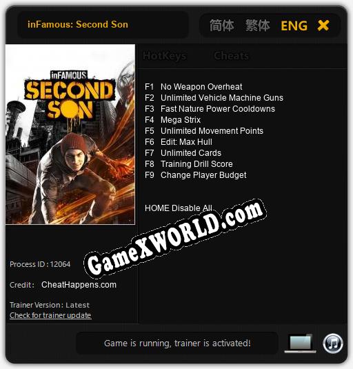 Трейнер для inFamous: Second Son [v1.0.6]