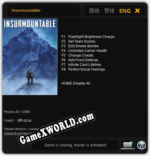 Insurmountable: Трейнер +8 [v1.4]