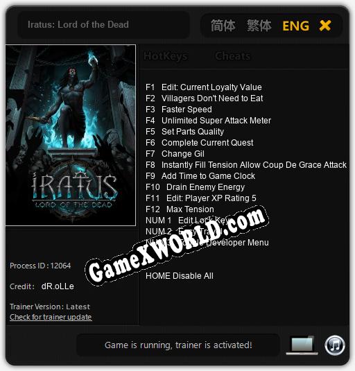 Iratus: Lord of the Dead: Трейнер +15 [v1.8]