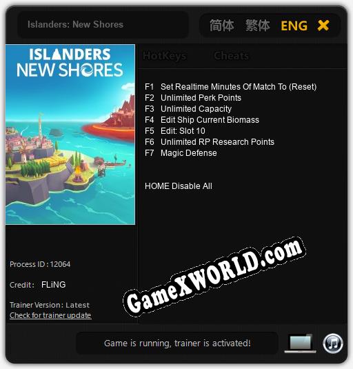 Трейнер для Islanders: New Shores [v1.0.7]