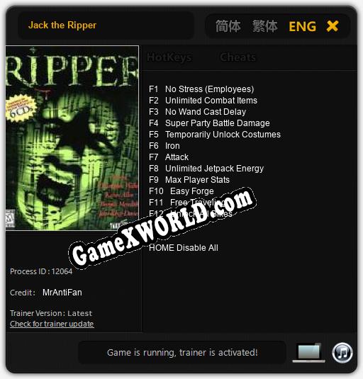 Jack the Ripper: Читы, Трейнер +12 [MrAntiFan]