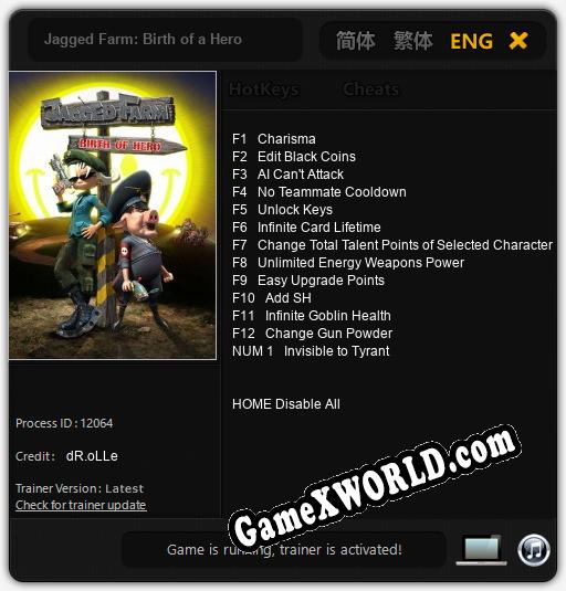 Jagged Farm: Birth of a Hero: Трейнер +13 [v1.4]