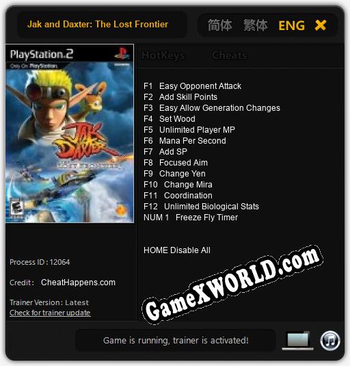 Трейнер для Jak and Daxter: The Lost Frontier [v1.0.2]