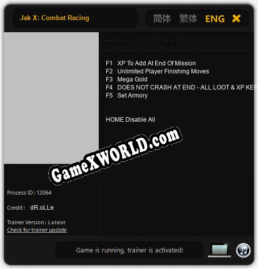 Трейнер для Jak X: Combat Racing [v1.0.7]