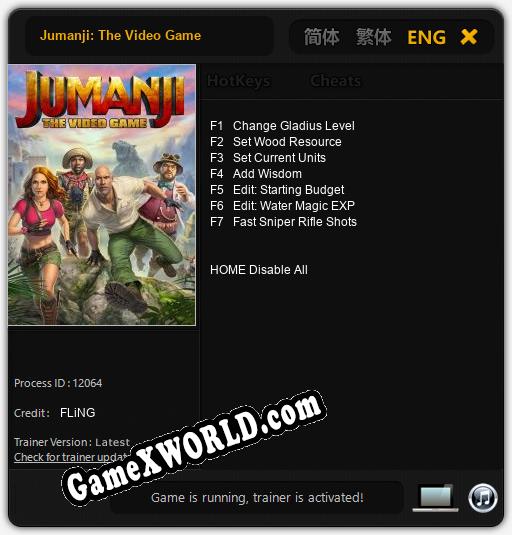 Jumanji: The Video Game: ТРЕЙНЕР И ЧИТЫ (V1.0.72)