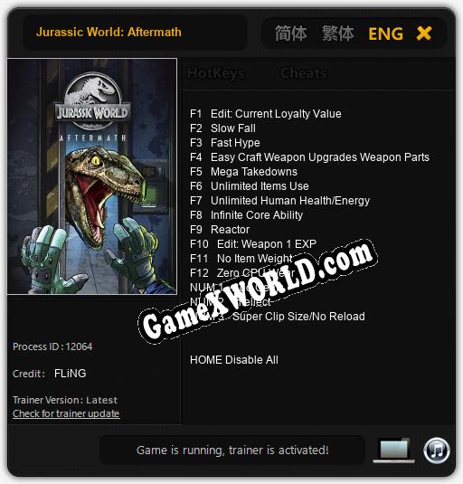 Jurassic World: Aftermath: Читы, Трейнер +15 [FLiNG]
