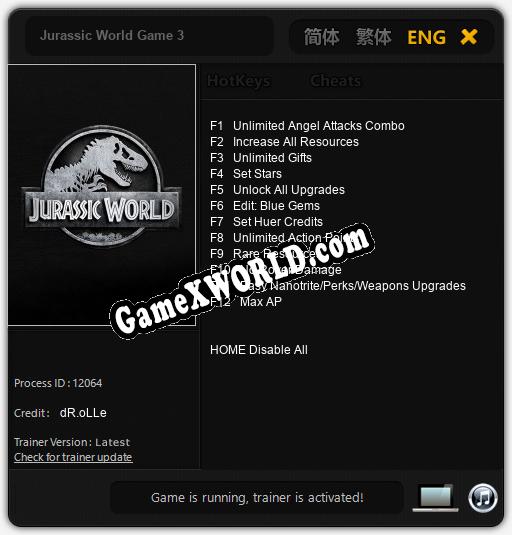 Jurassic World Game 3: ТРЕЙНЕР И ЧИТЫ (V1.0.61)