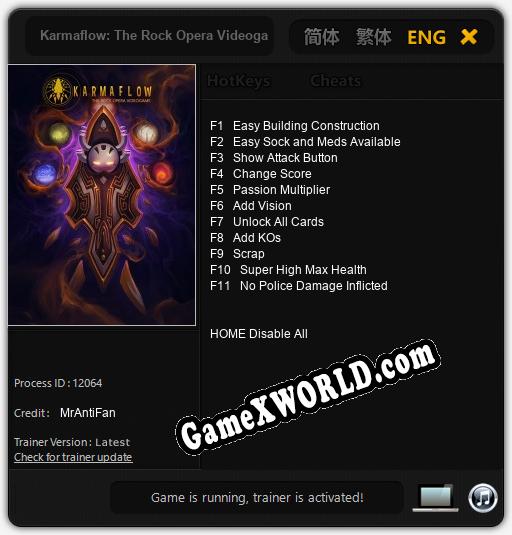 Karmaflow: The Rock Opera Videogame: Читы, Трейнер +11 [MrAntiFan]