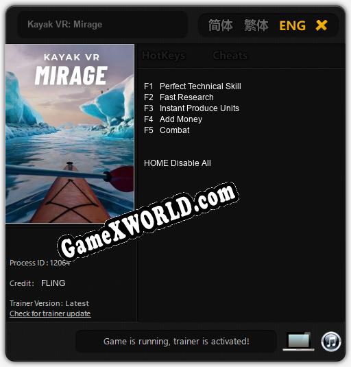 Kayak VR: Mirage: ТРЕЙНЕР И ЧИТЫ (V1.0.25)