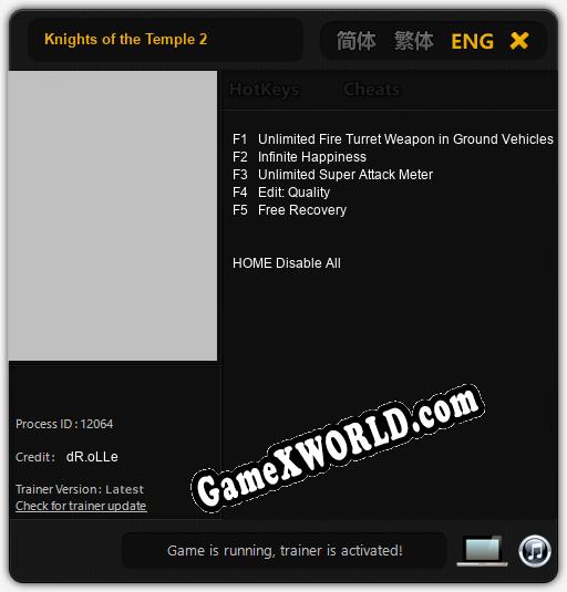 Knights of the Temple 2: ТРЕЙНЕР И ЧИТЫ (V1.0.31)