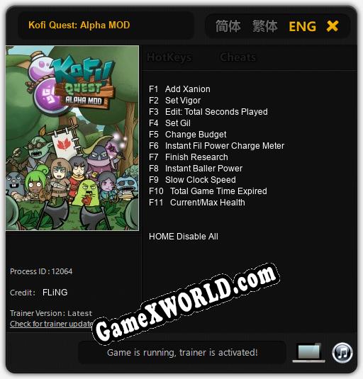 Kofi Quest: Alpha MOD: Трейнер +11 [v1.1]