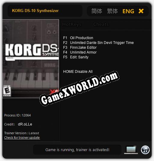 KORG DS-10 Synthesizer: Трейнер +5 [v1.2]