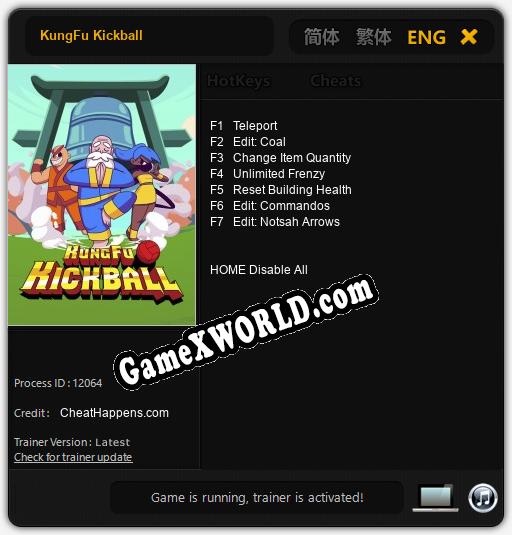 KungFu Kickball: Трейнер +10 [v1.6]