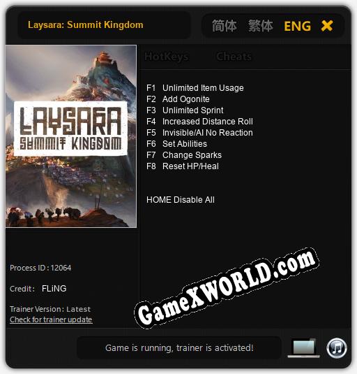 Laysara: Summit Kingdom: Трейнер +8 [v1.2]