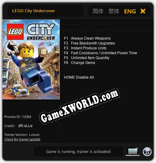 LEGO City Undercover: ТРЕЙНЕР И ЧИТЫ (V1.0.29)