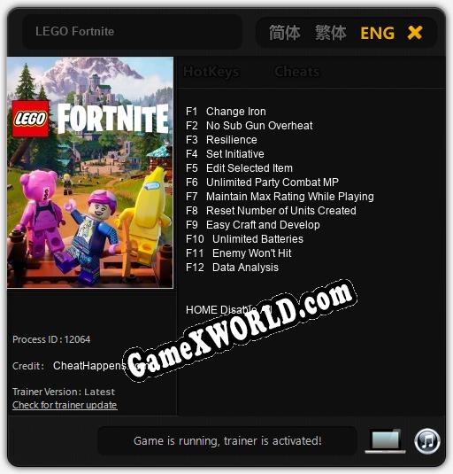 LEGO Fortnite: Читы, Трейнер +12 [CheatHappens.com]