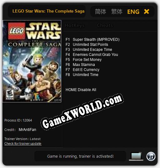 LEGO Star Wars: The Complete Saga: ТРЕЙНЕР И ЧИТЫ (V1.0.9)