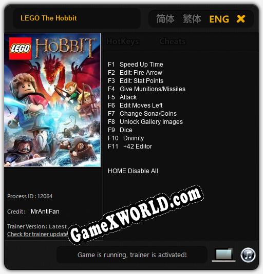 LEGO The Hobbit: Трейнер +11 [v1.1]