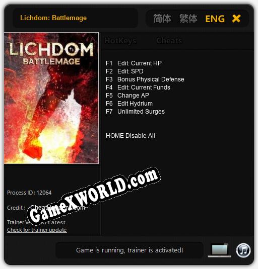 Трейнер для Lichdom: Battlemage [v1.0.3]