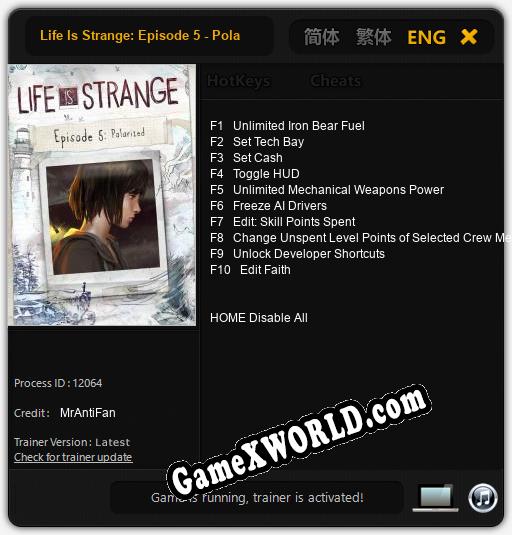 Life Is Strange: Episode 5 - Polarized: Трейнер +10 [v1.8]