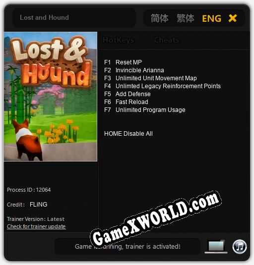 Lost and Hound: ТРЕЙНЕР И ЧИТЫ (V1.0.96)