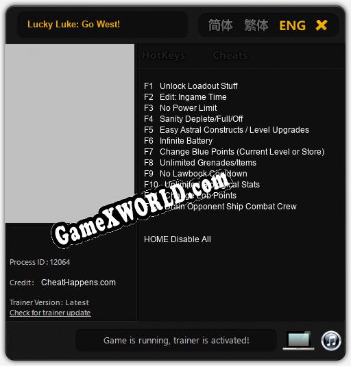 Lucky Luke: Go West!: ТРЕЙНЕР И ЧИТЫ (V1.0.52)