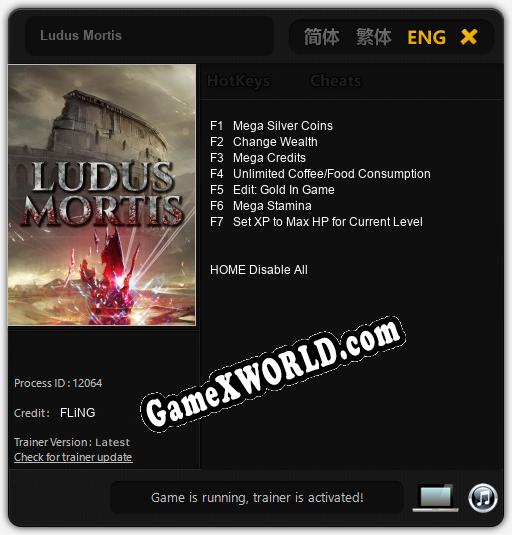 Ludus Mortis: Трейнер +7 [v1.4]