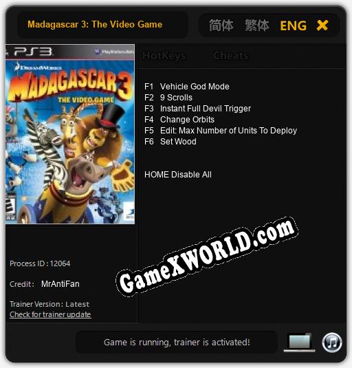 Madagascar 3: The Video Game: Трейнер +6 [v1.8]