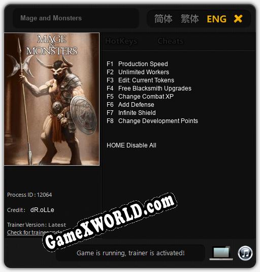 Трейнер для Mage and Monsters [v1.0.1]