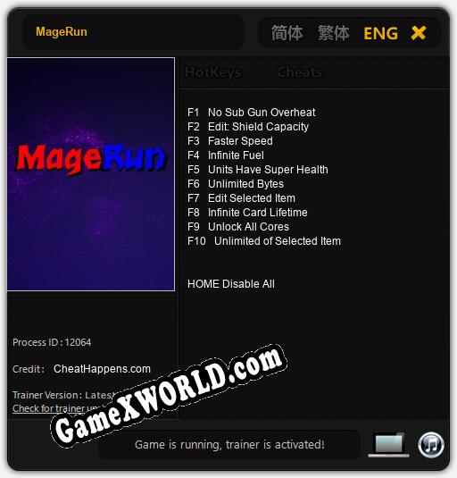 Трейнер для MageRun [v1.0.5]