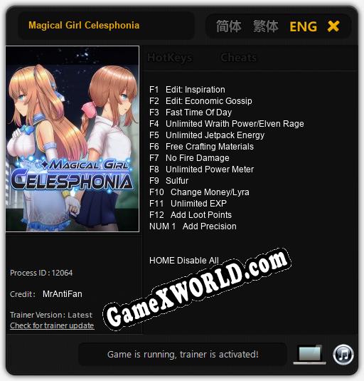 Трейнер для Magical Girl Celesphonia [v1.0.4]