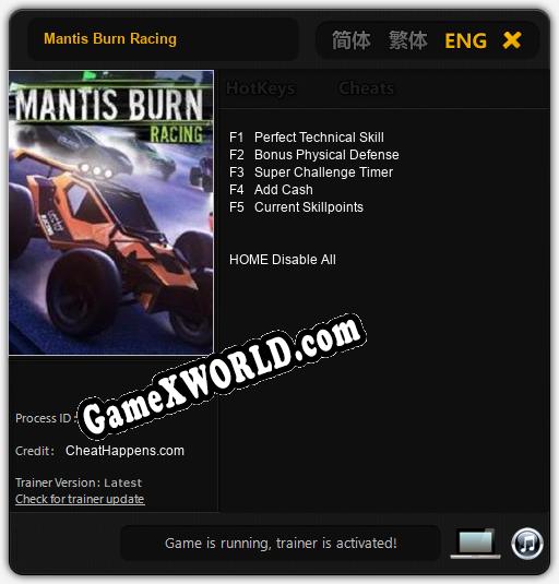Mantis Burn Racing: ТРЕЙНЕР И ЧИТЫ (V1.0.5)
