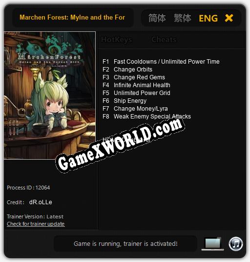 Marchen Forest: Mylne and the Forest Gift: Трейнер +8 [v1.5]