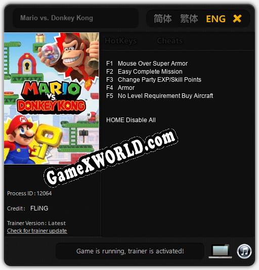Mario vs. Donkey Kong: ТРЕЙНЕР И ЧИТЫ (V1.0.6)