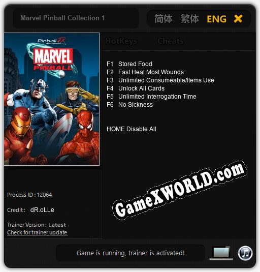 Marvel Pinball Collection 1: Трейнер +6 [v1.5]