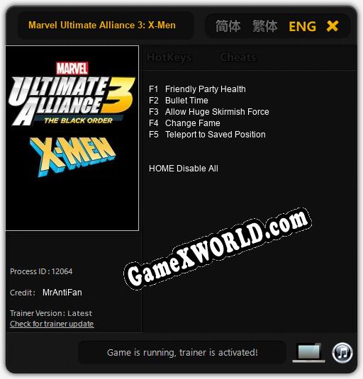 Marvel Ultimate Alliance 3: X-Men Rise of the Phoenix: Читы, Трейнер +5 [MrAntiFan]