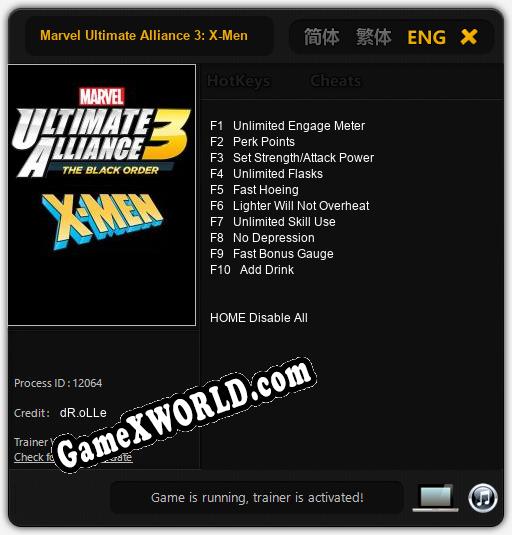 Marvel Ultimate Alliance 3: X-Men: Читы, Трейнер +10 [dR.oLLe]