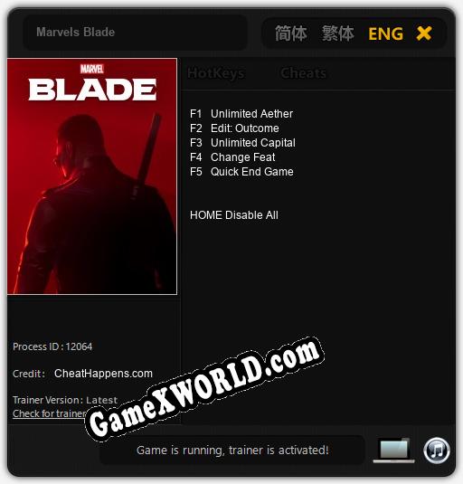 Marvels Blade: Читы, Трейнер +5 [CheatHappens.com]