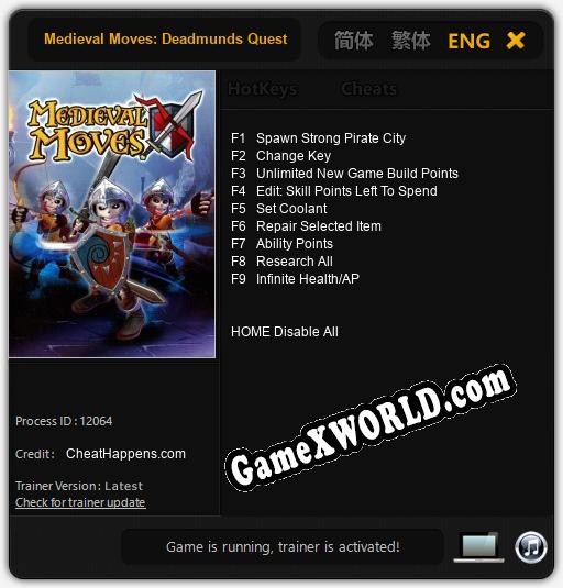 Трейнер для Medieval Moves: Deadmunds Quest [v1.0.2]